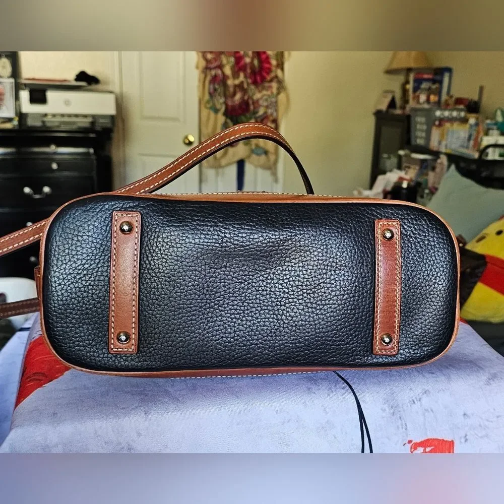 Dooney & Bourke Black and Brown Leather Satchel